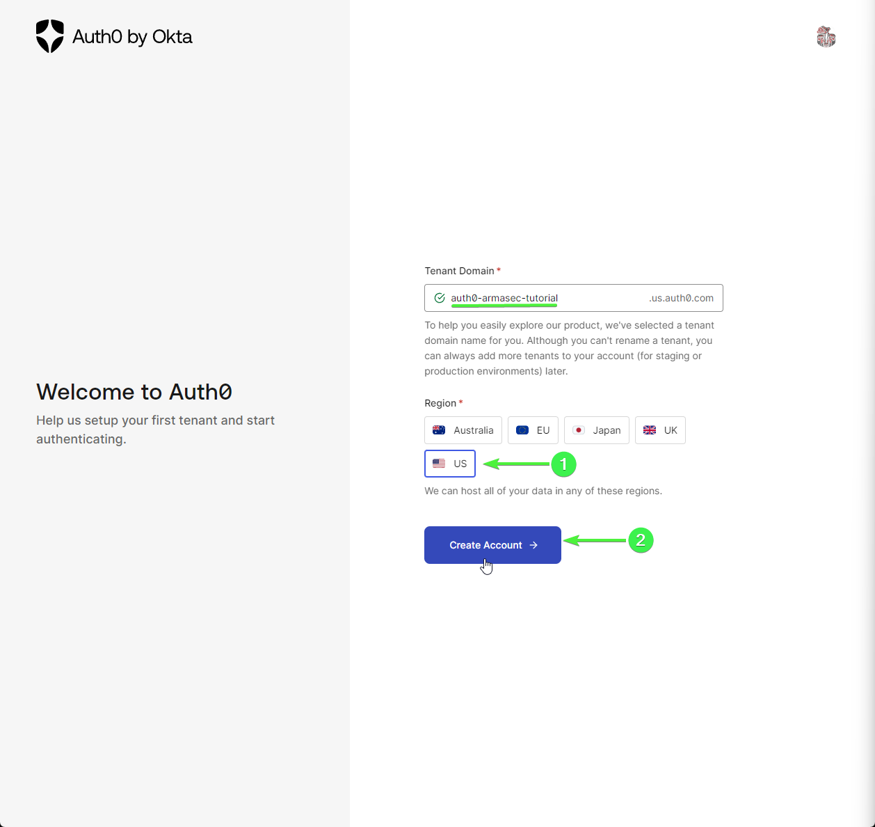 Select tenant domain